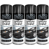 4X Auto Extreme Black Satin Spray Paint 250ml Spray Paint